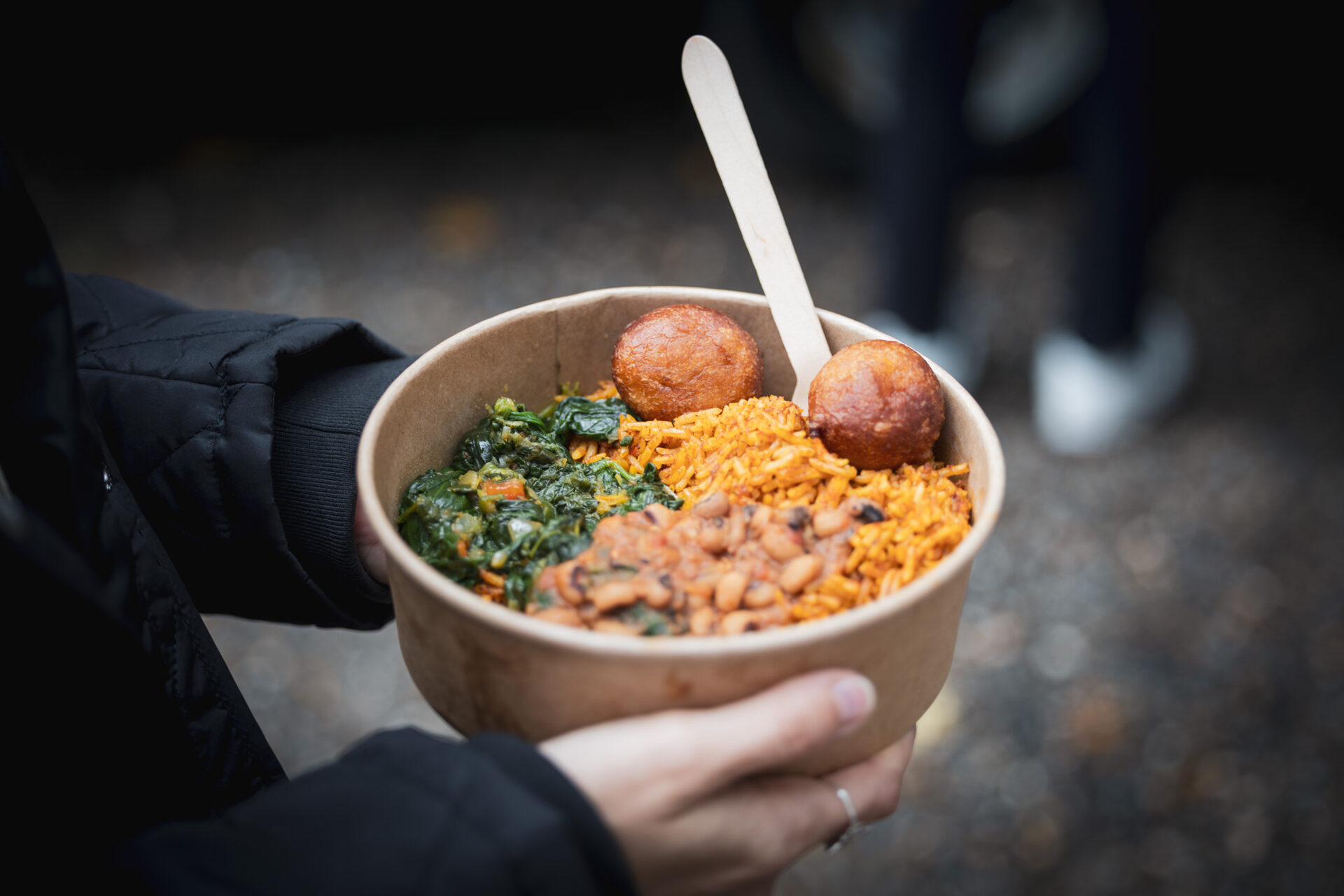 Eine vegane Bowl vom Foodtruck