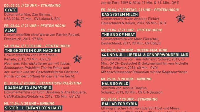 Pfoten hoch! TIF organisiert Filmreihe zu Tierrechten mit