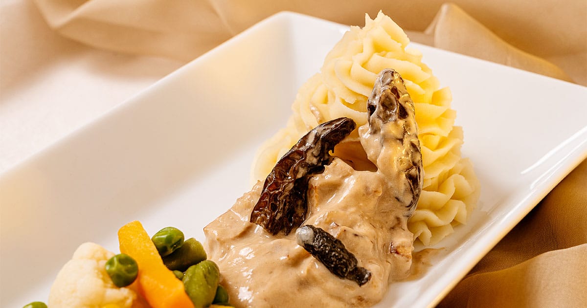 Kartoffelstock mit geräuchertem Morcheltraum