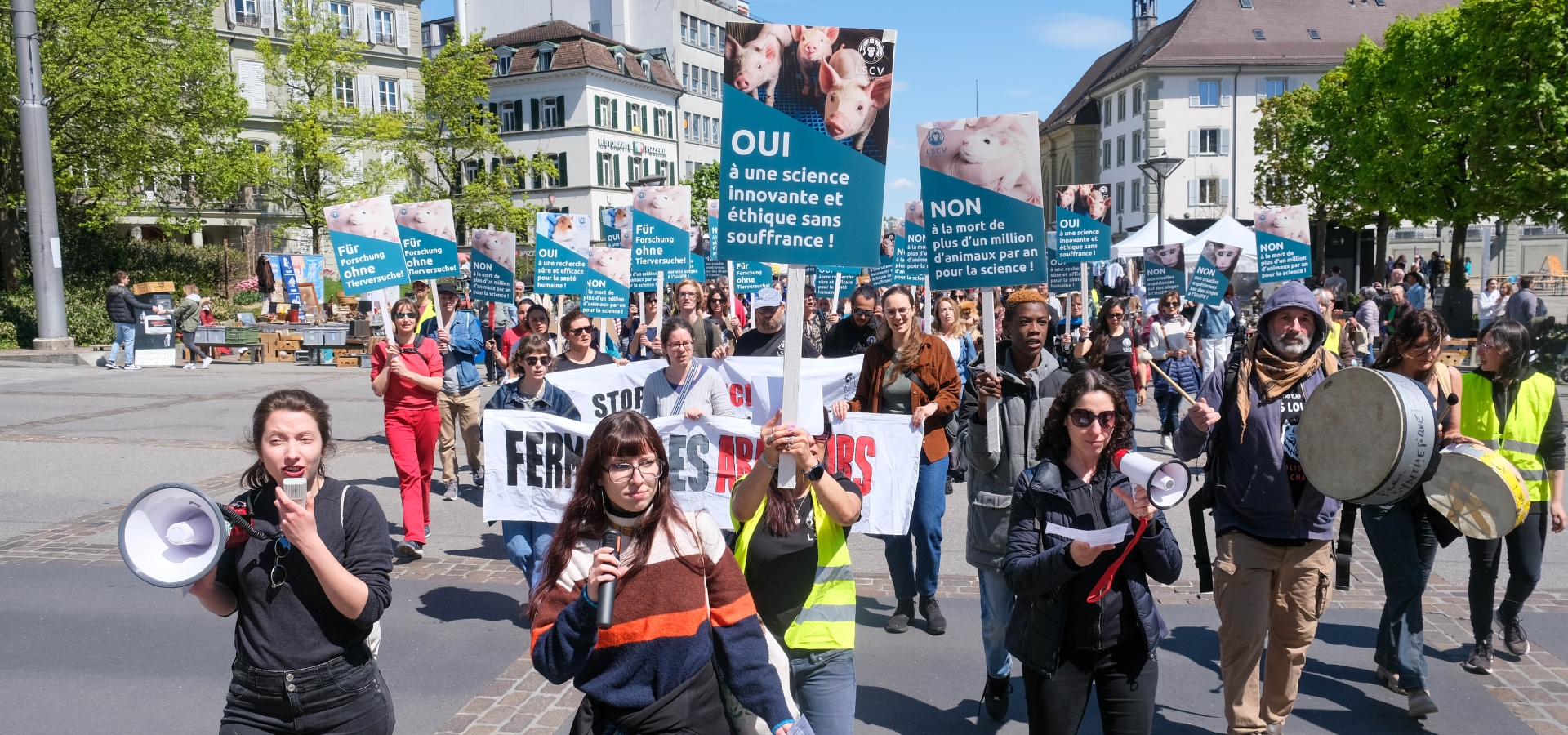 Demo gegen Tierversuche in Fribourg